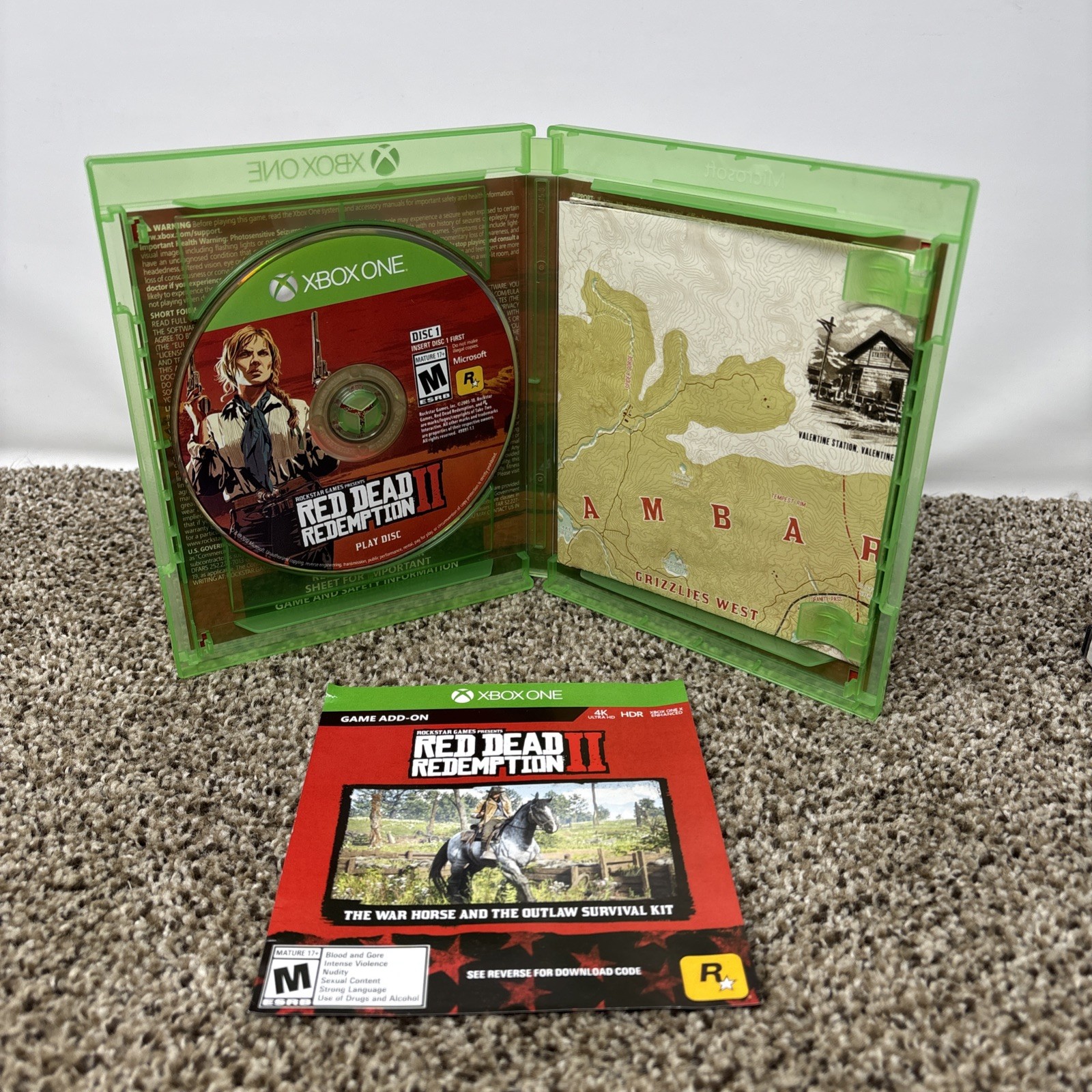 Red Dead Redemption 2 II (Microsoft Xbox One, 2018) 2 Discs w/ Map