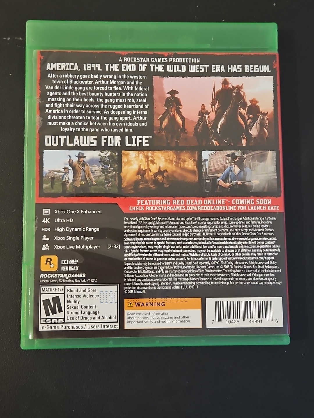 Red Dead Redemption 2 – Microsoft Xbox One With 2 Discs, Map & Original Case