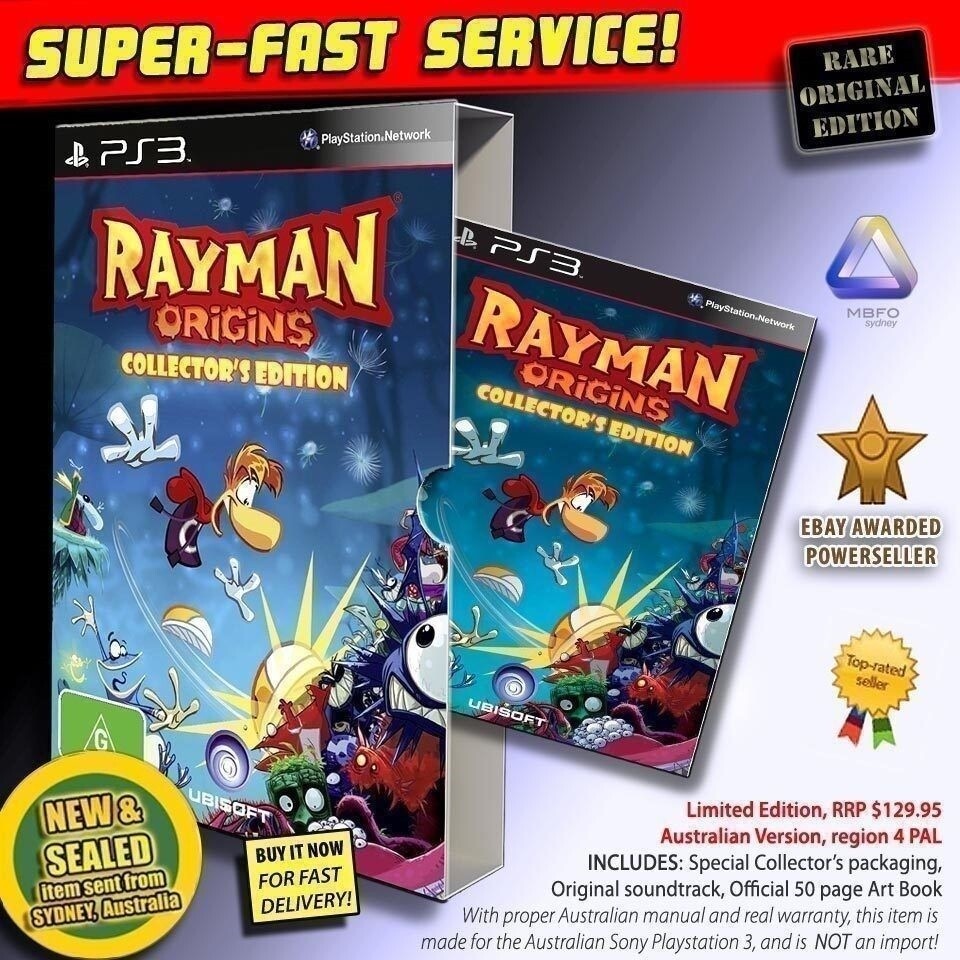 Rayman Origins Collectors Edition PS3 NEW *RARE *OZI *PlayStation 3 Console *PAL