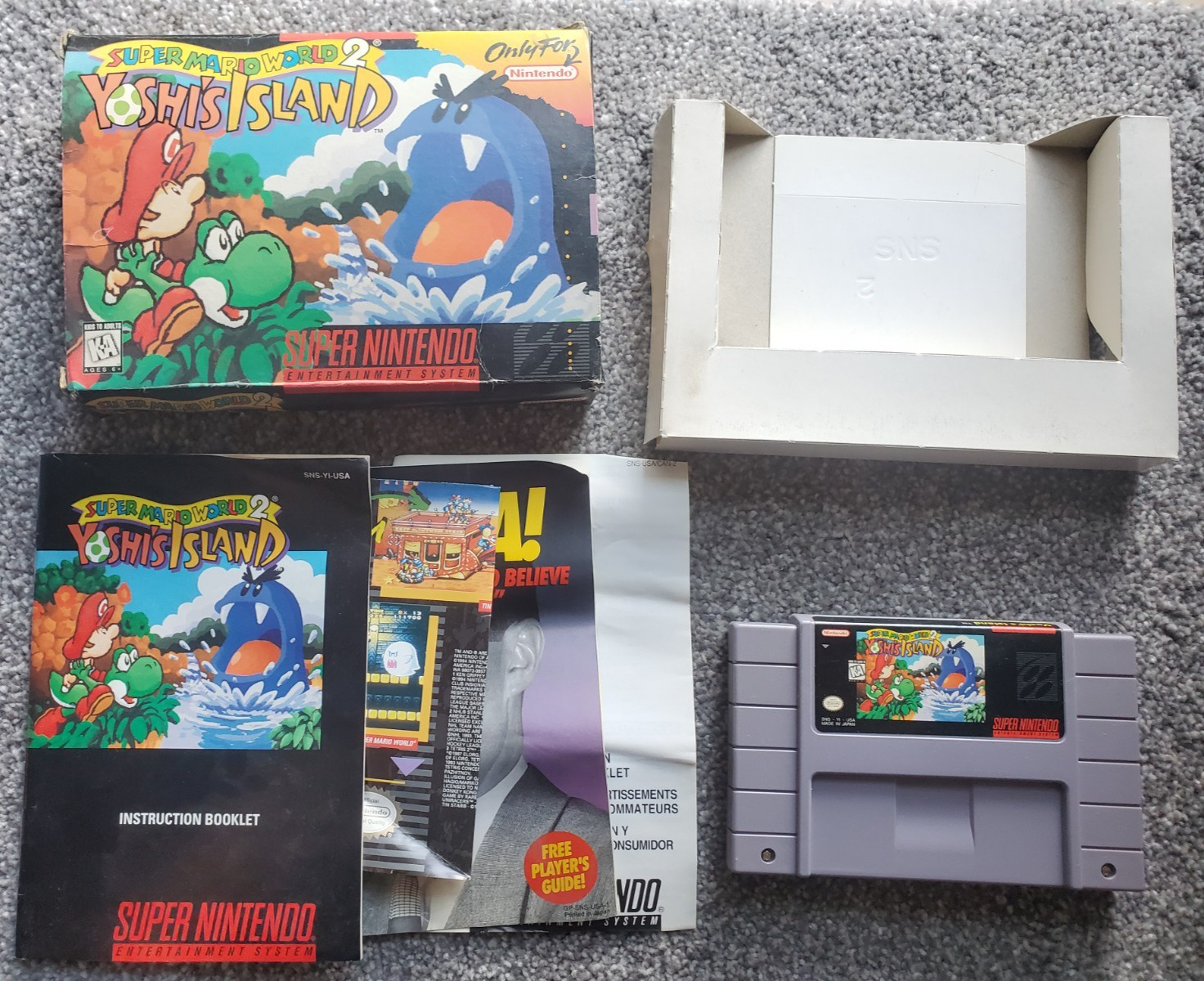 (Super Nintendo 1995) Super Mario World 2: Yoshi’s Island SNES CIB With Manual