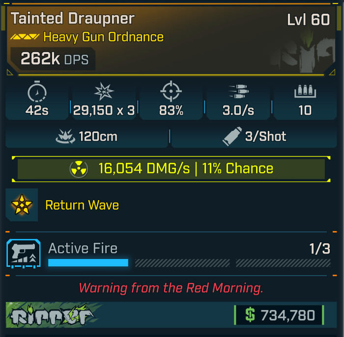 Borderlands 4⭐RADIATION DRAUPNER HEAVY GUN ORDANCE
