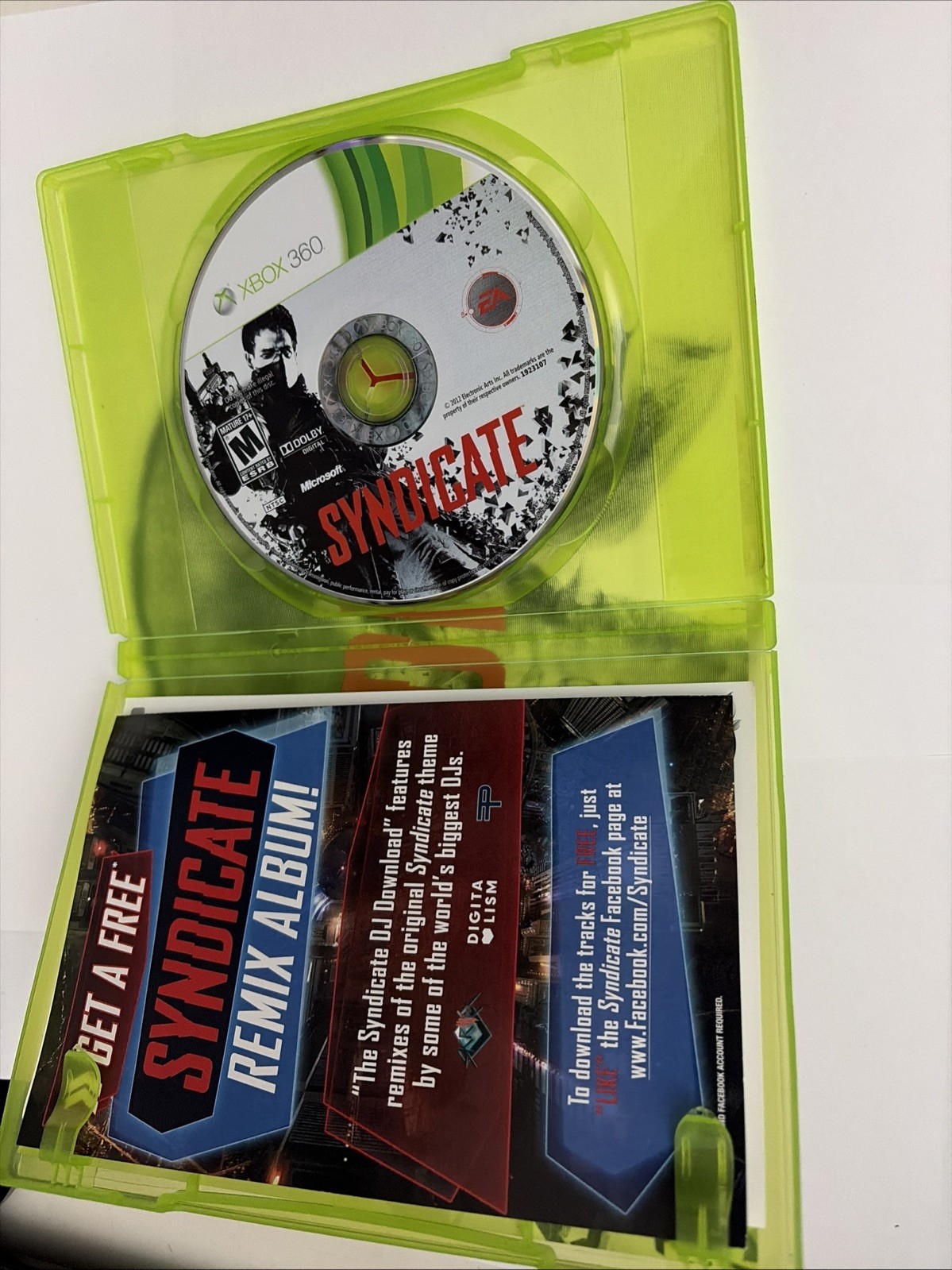 Syndicate (Microsoft Xbox 360, 2012) Tested Working – No Manual