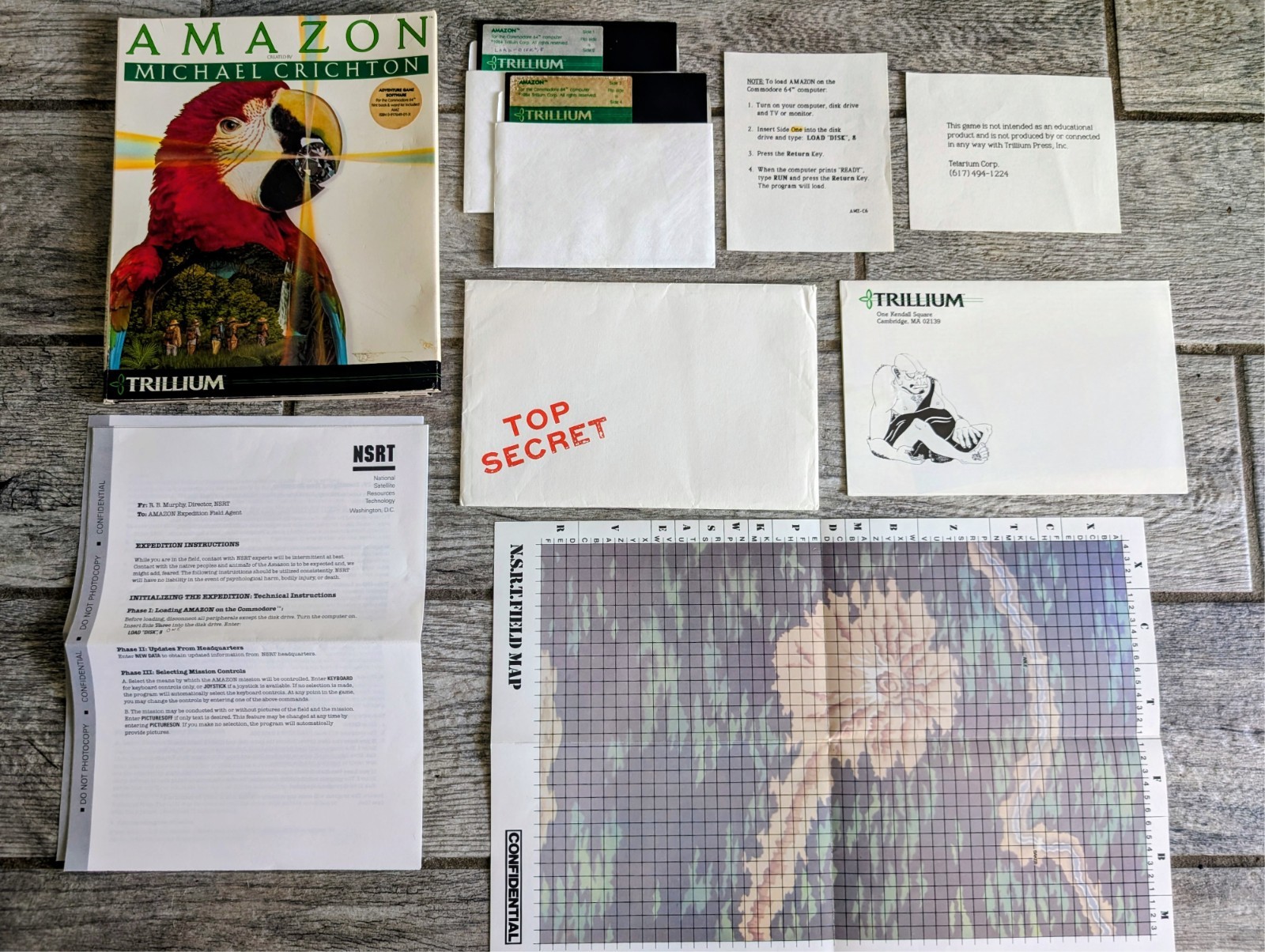 AMAZON by Michael Crichton – Commodore 64 C64/128 – Complete & Fully Tested!