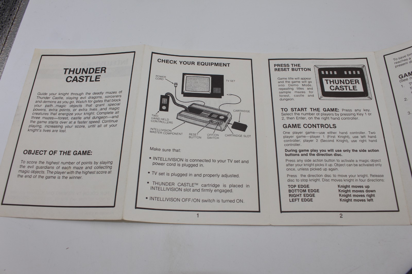 Thunder Castle Mattel Intellivision Video Game Cartridge Black 1983 Action