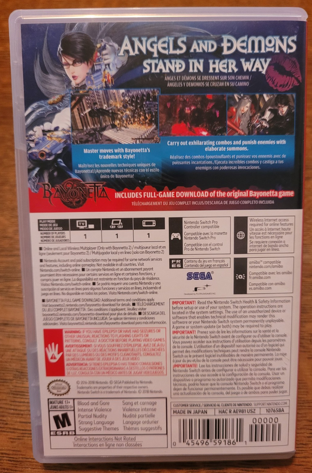 BAYONETTA 2 Nintendo Switch COMPLETE TESTED Action Hack Slash Adventure CIB RARE