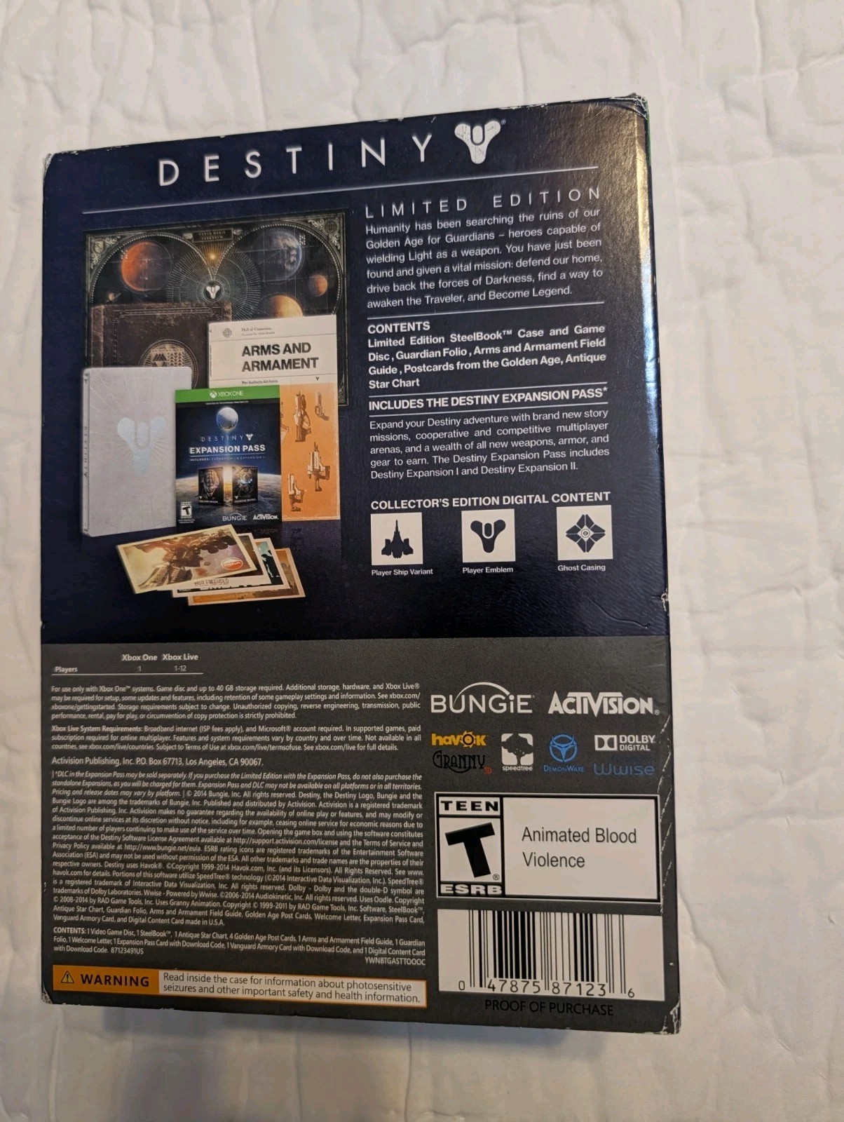 Destiny — Limited Edition (Microsoft Xbox One, 2014)