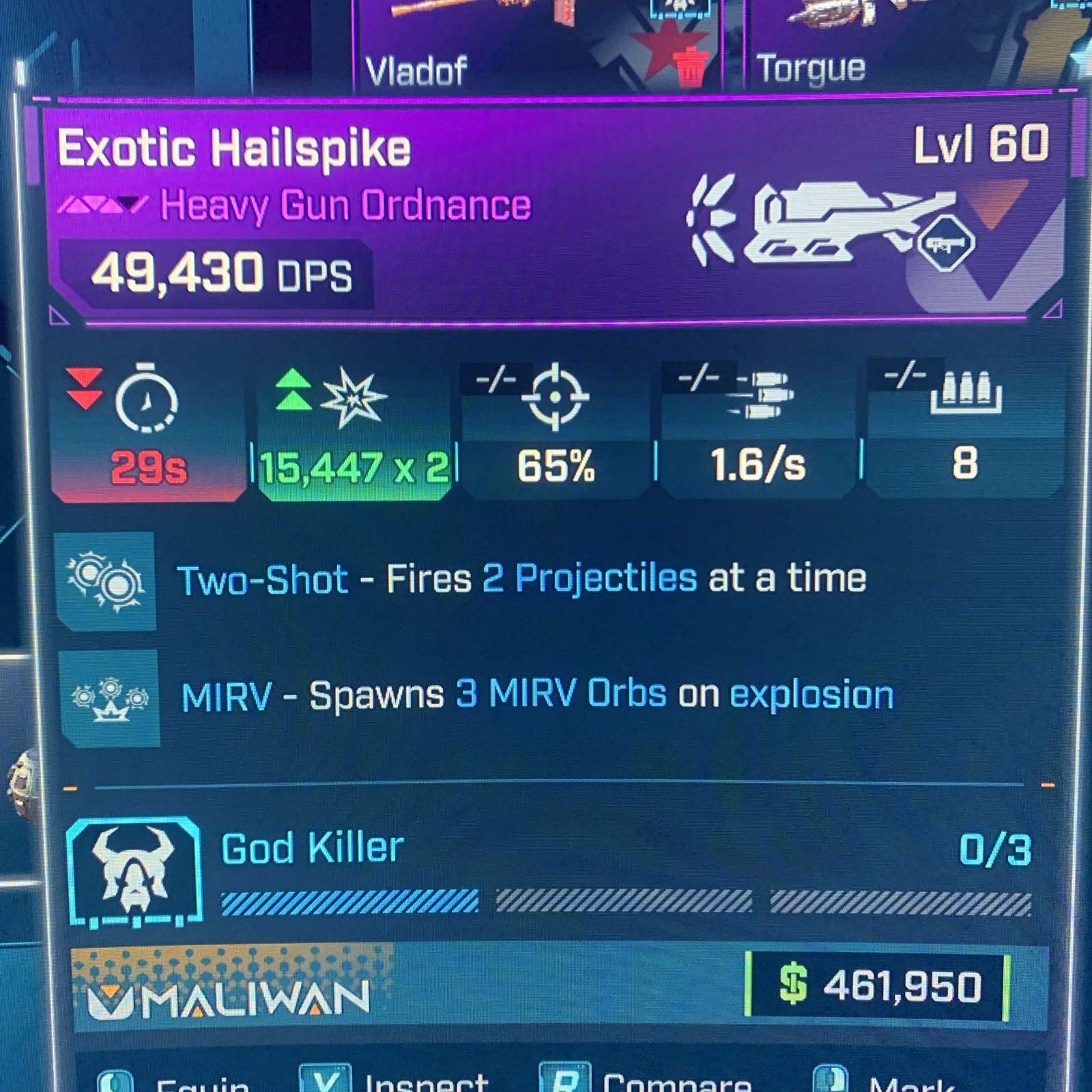Borderlands 4⭐️LVL 60 GOD ROLL HAILSPIKE TWO SHOT MIRV⭐️All PLATFORM