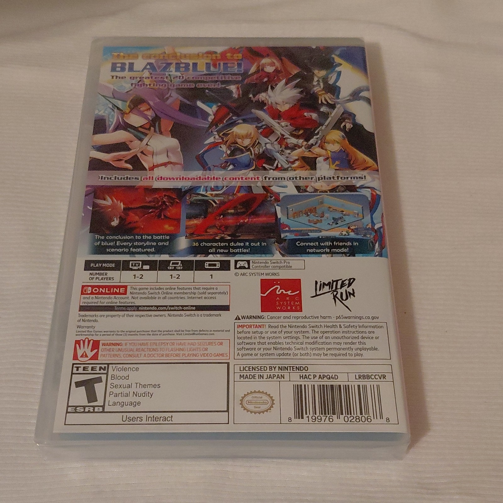 BlazBlue Central Fiction Special Edition Nintendo Switch Arc System Works