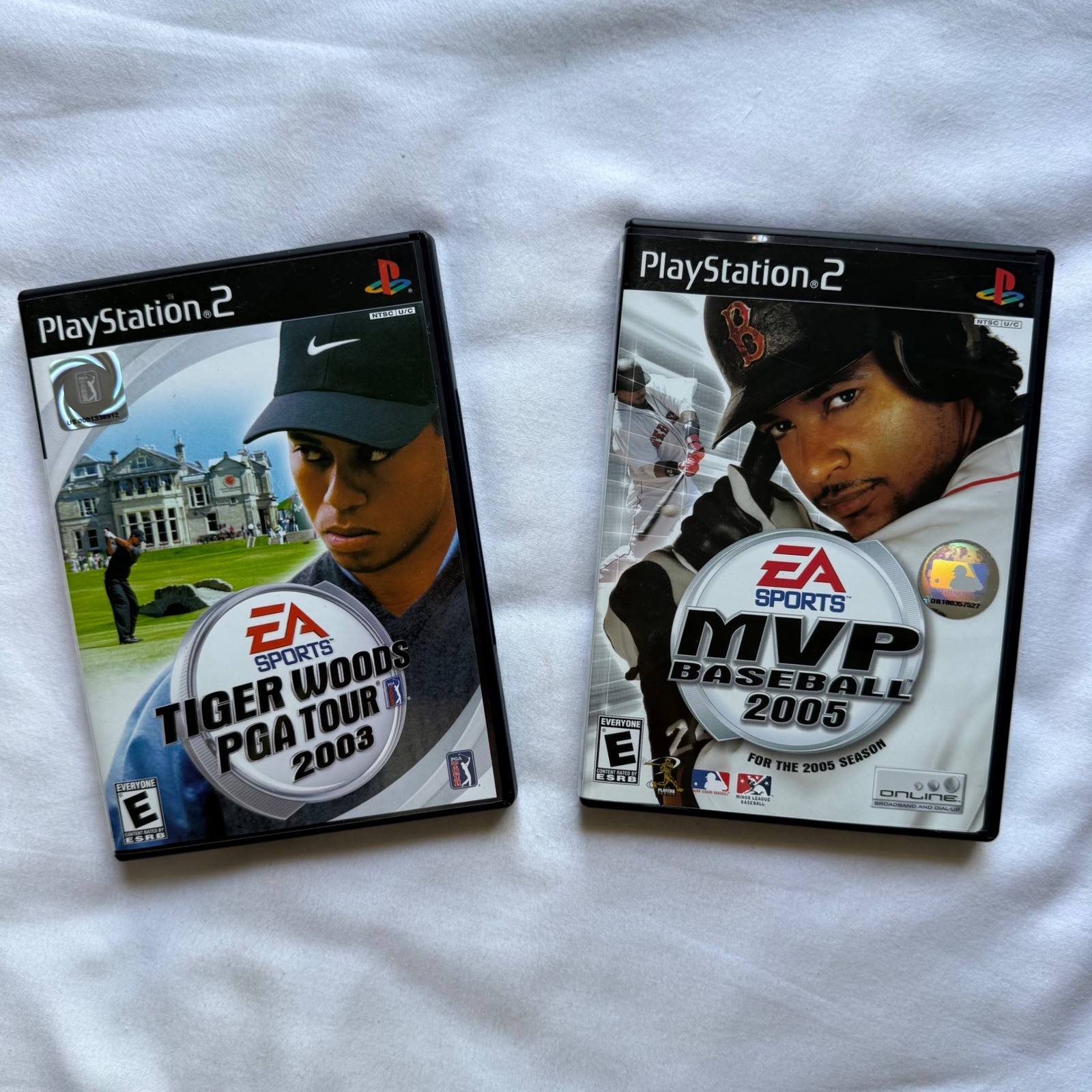 EA Sports PS2 Bundle Tiger Woods PGA Tour 2003 & MVP Baseball 2005 CIB Games
