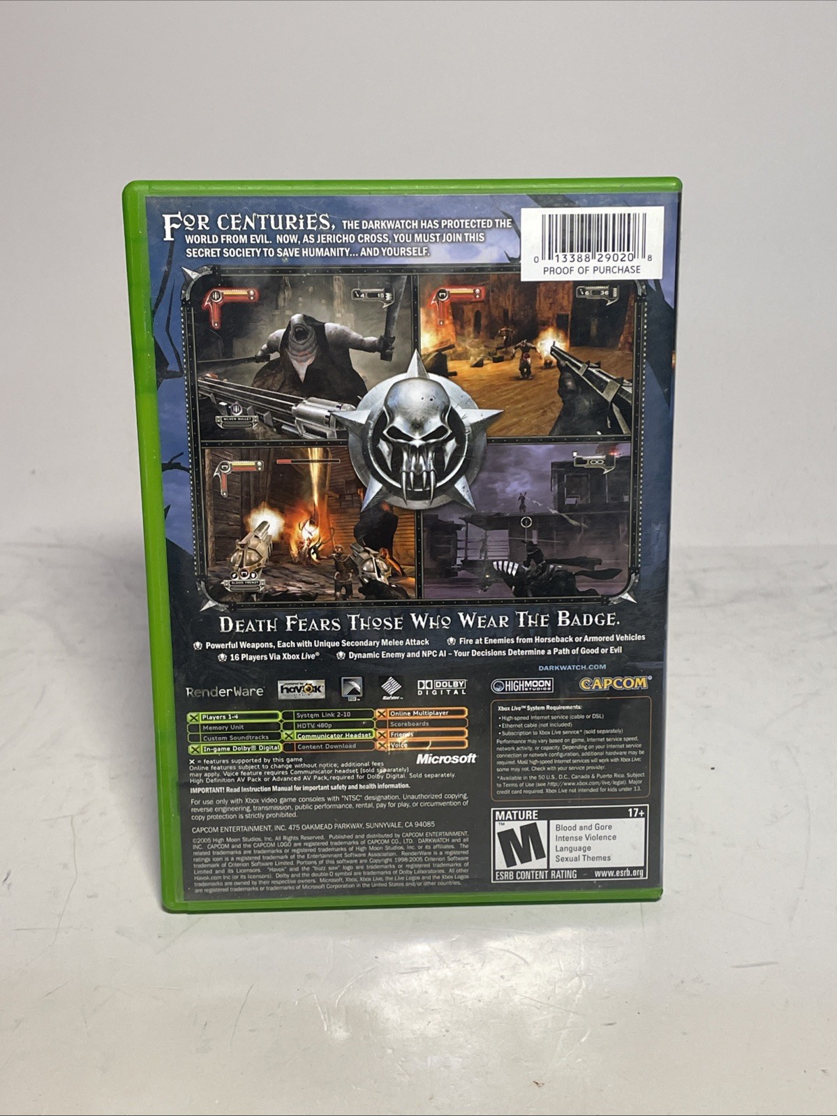 Darkwatch (Microsoft Xbox, 2005) Complete CIB – TESTED Read
