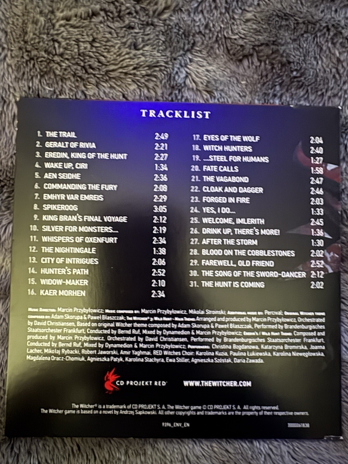 CD Projekt Red The Witcher 3: Wild Hunt PS4 Case, Manual, Soundtrack, Inserts