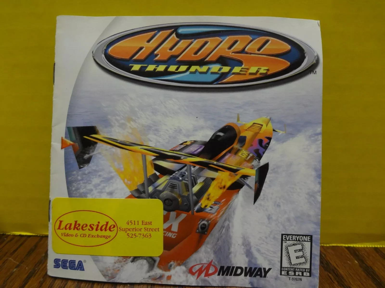 PS1 HYDRO THUNDER (with Video Store Sticker) MANUAL ONLY – Good ~FAST S/H~