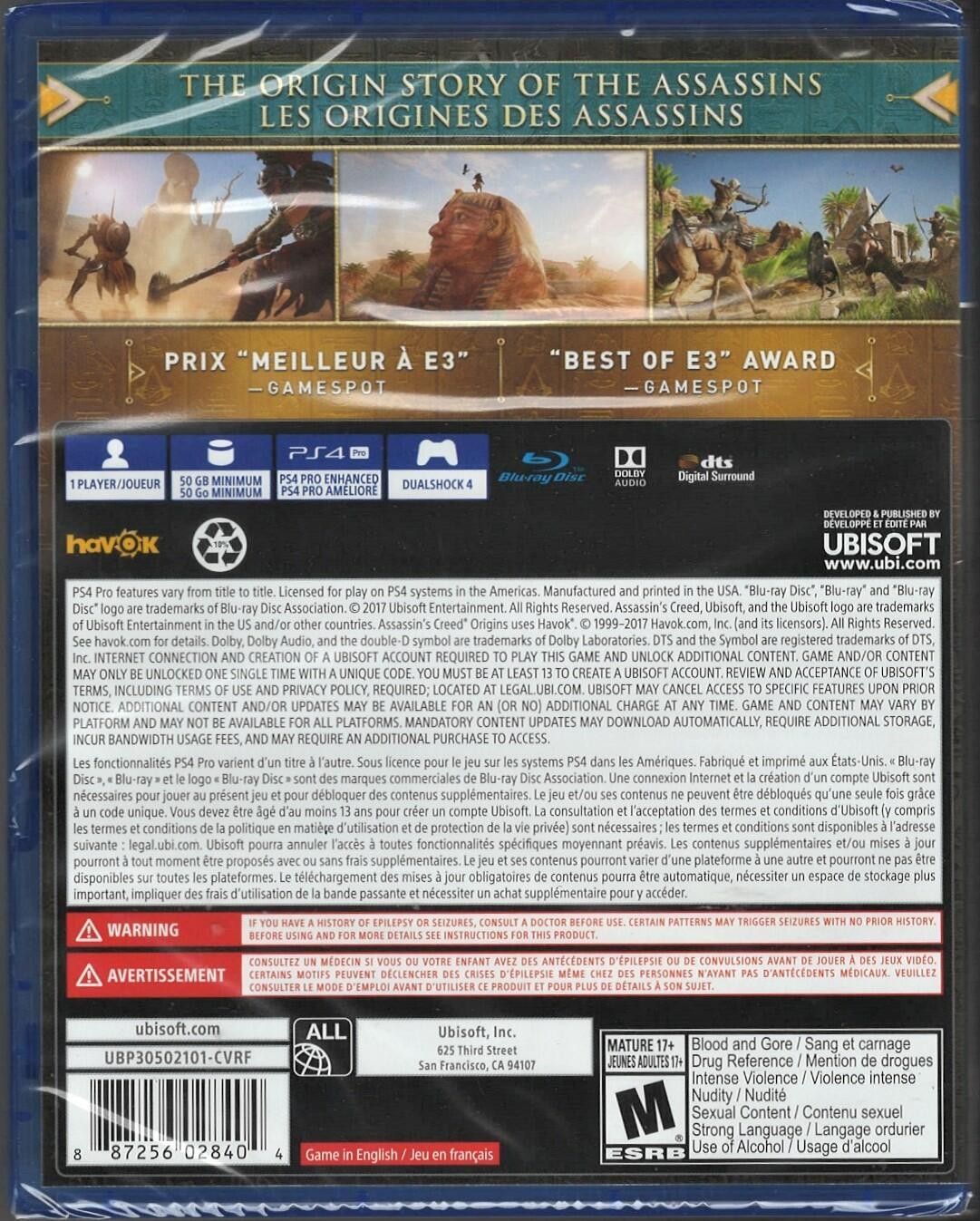 Assassin”s Creed Origins PS4 (Brand New Factory Sealed US Version) PlayStation
