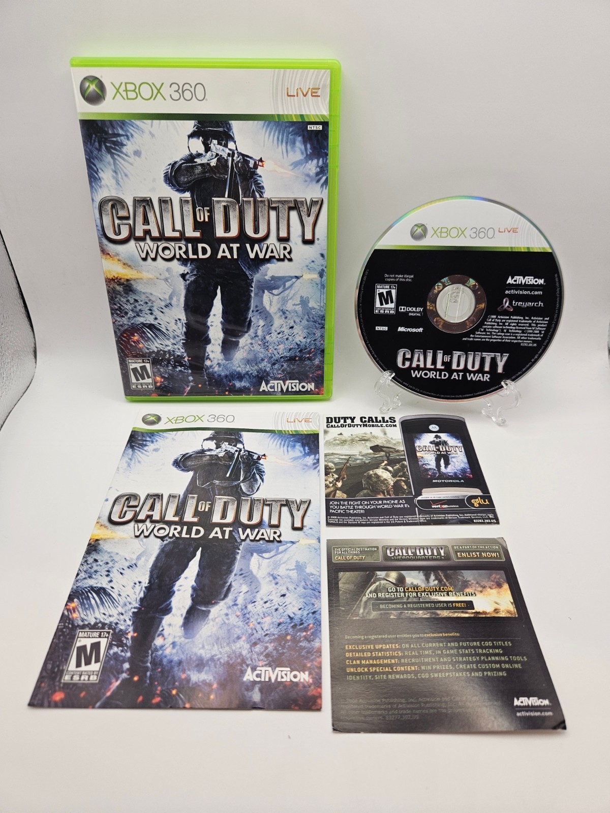 Call of Duty World at War Microsoft Xbox 360 Complete w/ Inserts / CIB / Tested