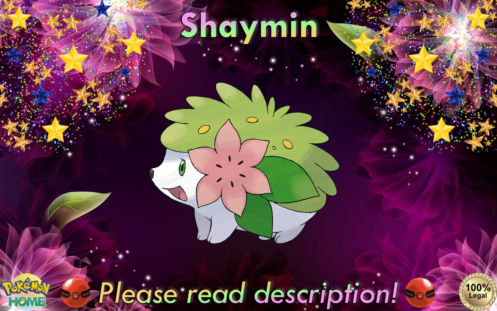 ✨Shaymin EVENT 6IV✨Pokémon X/Y OR/AS S/M US/UM BD/SP S/V HOME (💯Legal)