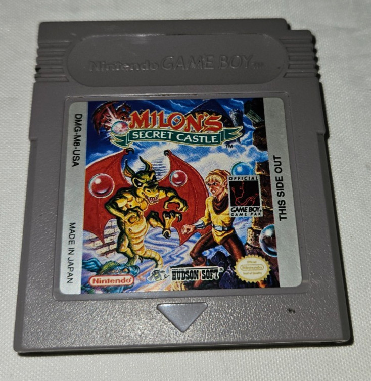 Milon’s Secret Castle Cartridge Only Authentic Nintendo Gameboy DMG-M8-USA 1992