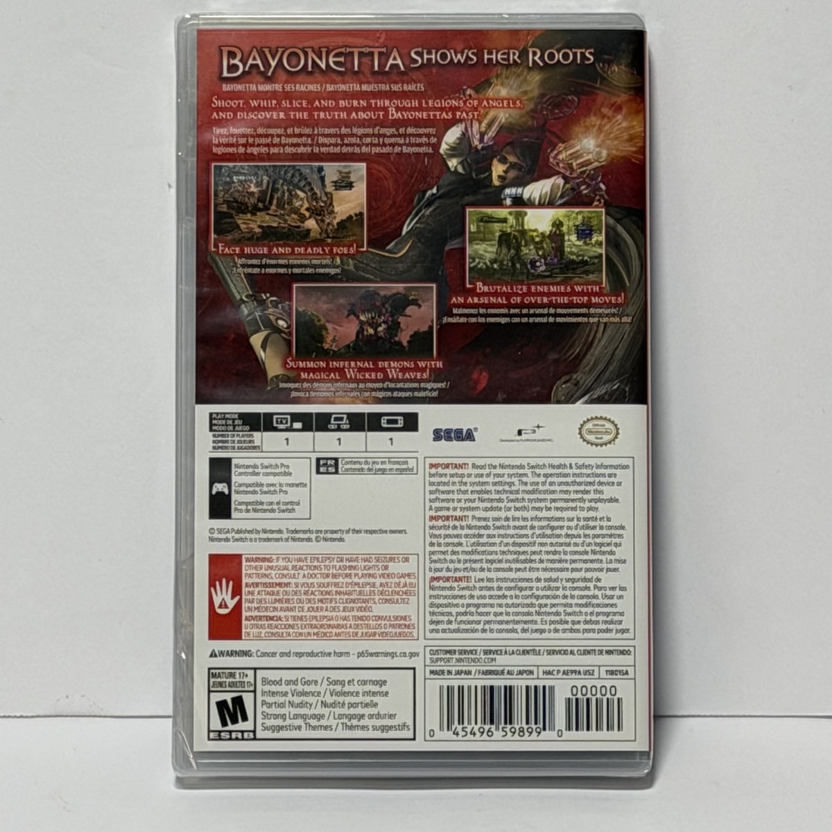 Nintendo Bayonetta Switch Action Adventure Game New Physical M Mature NTSC-U/C