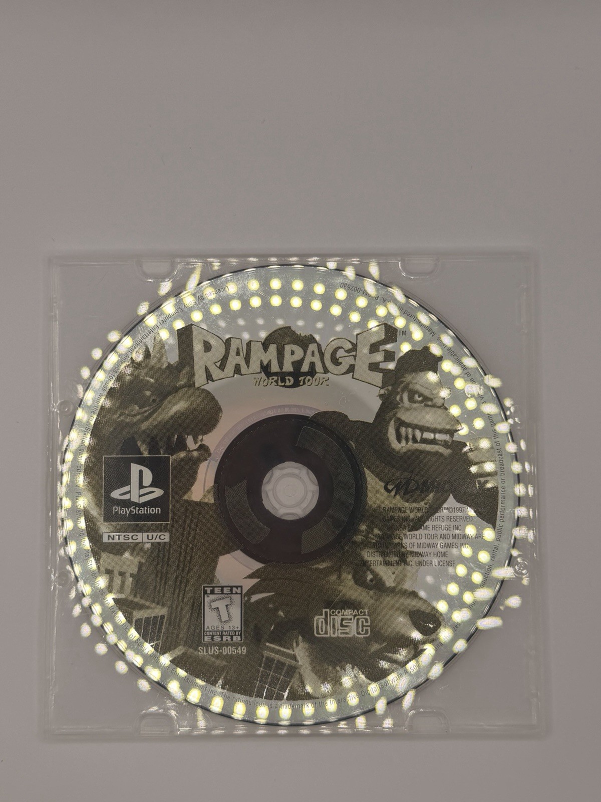 Rampage World Tour (PlayStation 1, 1997) DISC ONLY