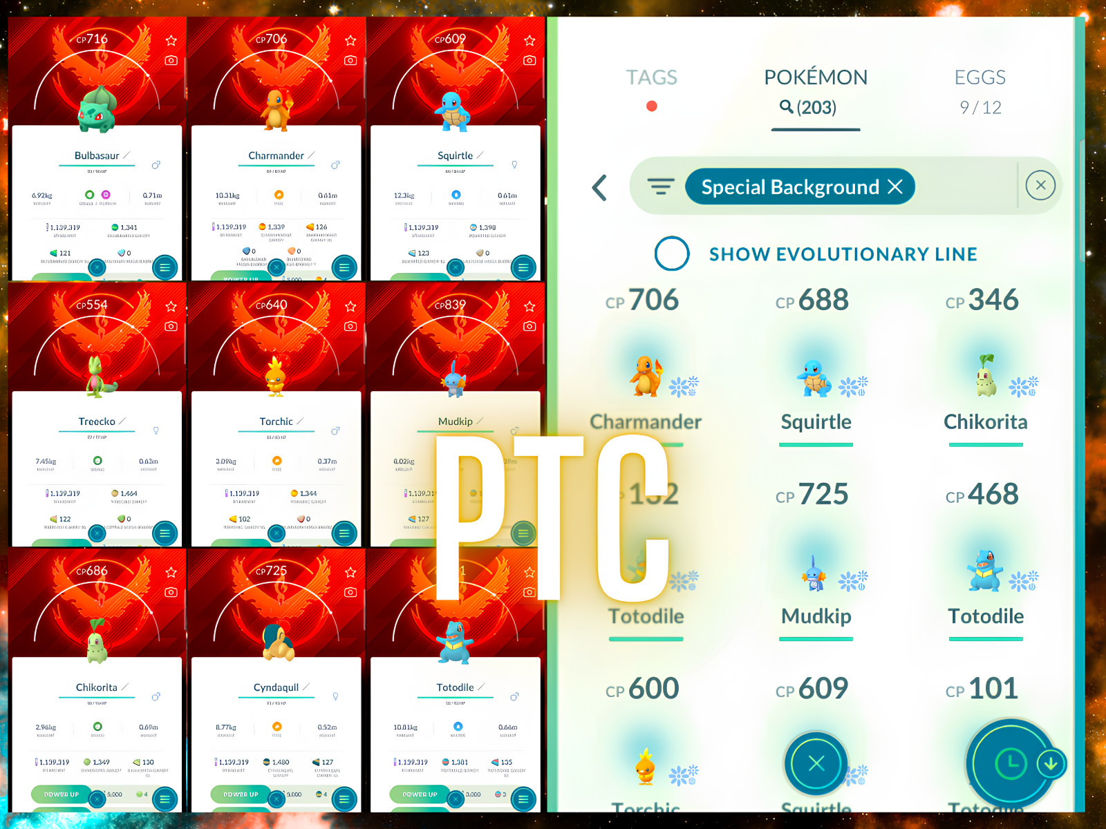 Pokémon Kanto, Johto, Hoenn +170 Valor Special BG | mini PTC 1M Stardust | Go