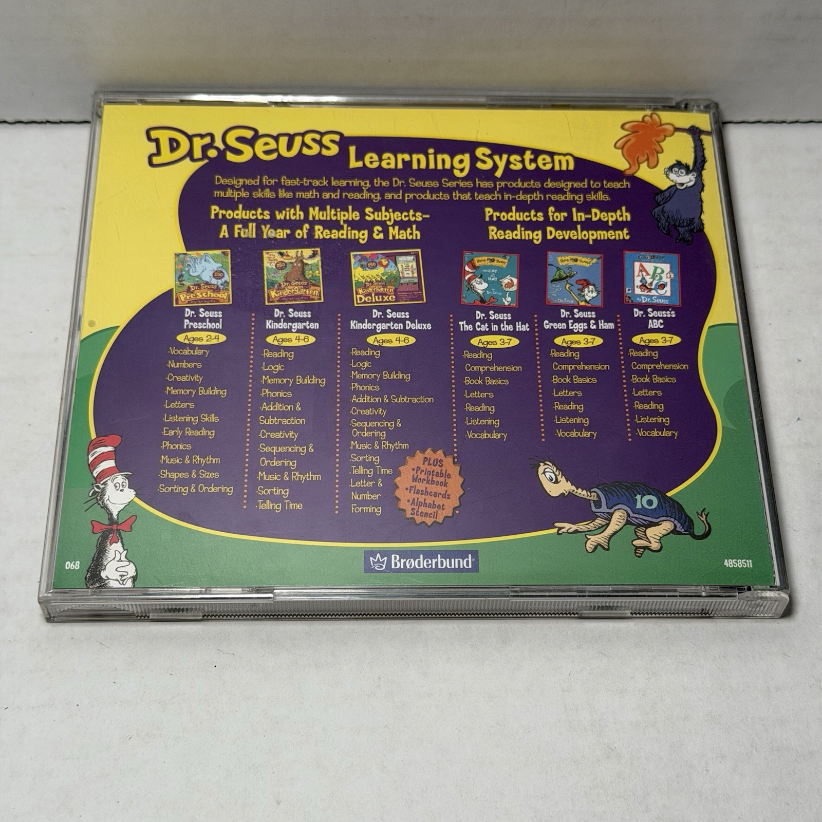 Dr. Seuss Preschool Learning System Ages 3-7 CD-Rom Vintage 1998