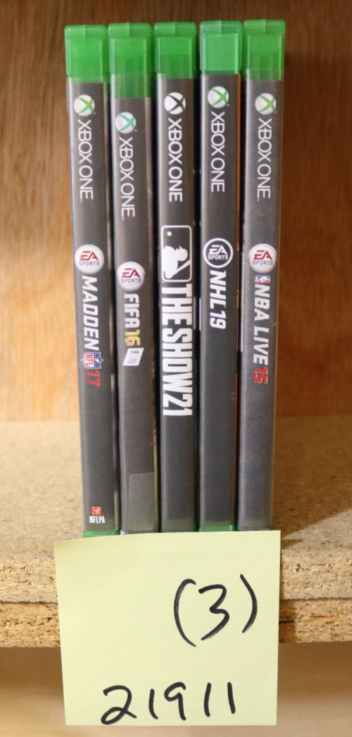 XBOX ONE ASSORTED SPORTS LOT OF 5 NBA NHL THE SHOW FIFA MADDEN (21911)