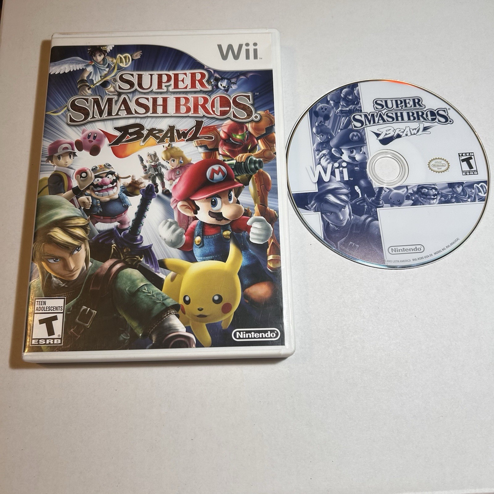 Super Smash Bros. Brawl Nintendo Wii No Manual Tested Light Scratches