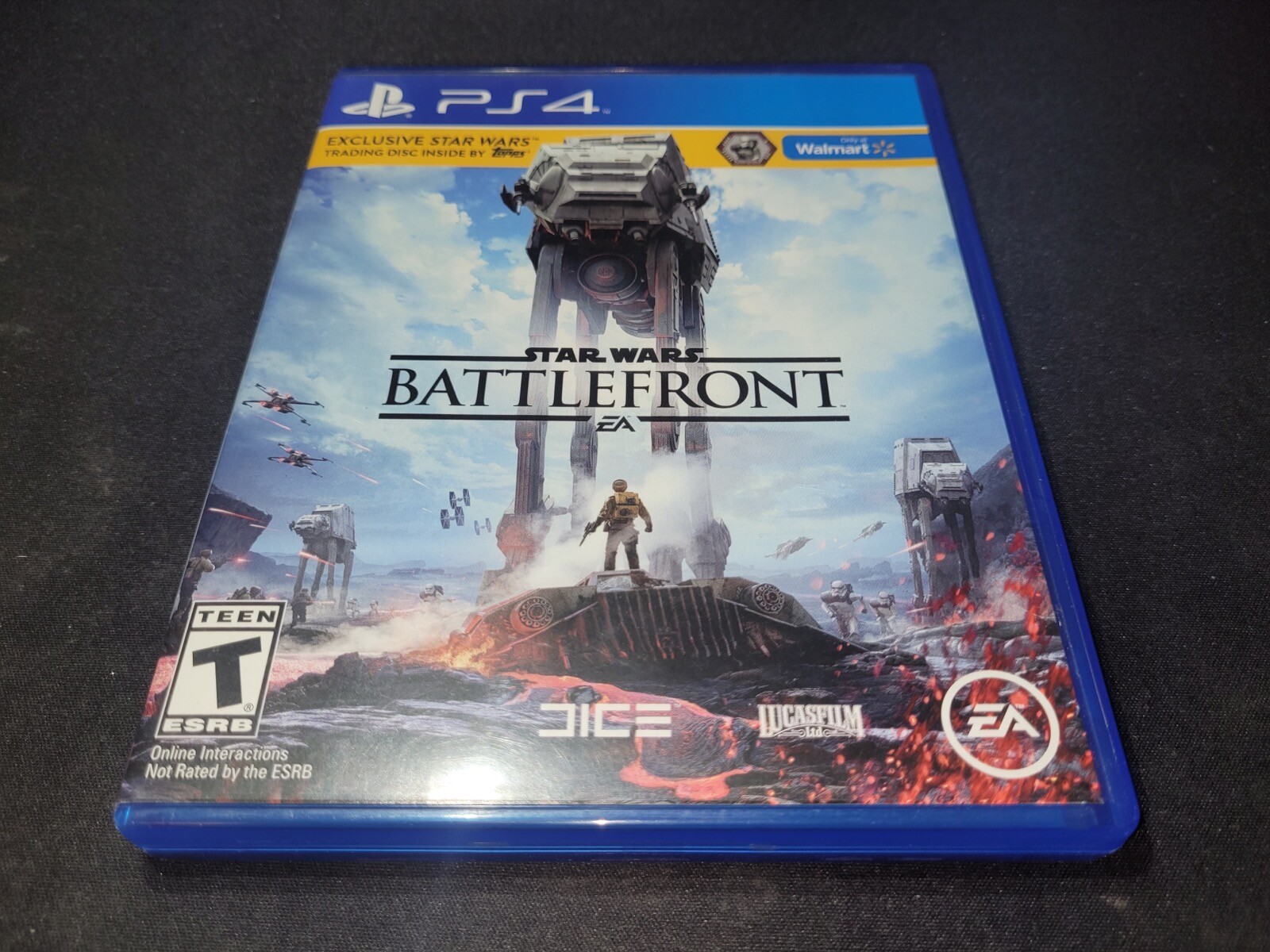 Star Wars Battlefront Walmart Sony Playstation 4 PS4 MINT CIB+Topps Trading Disc