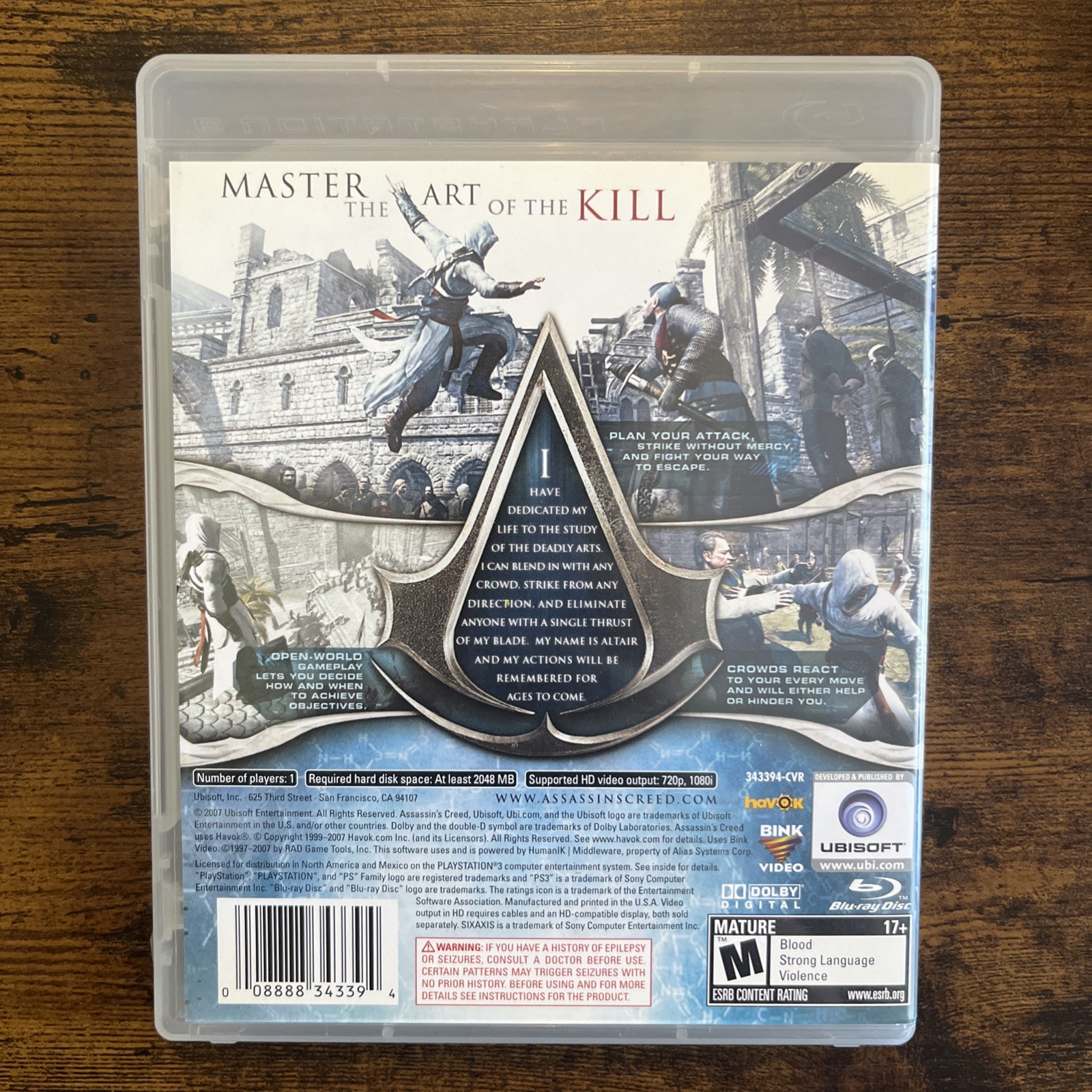Assassin’s Creed (Sony PlayStation 3, 2007) Nearmint Video Game – Mature