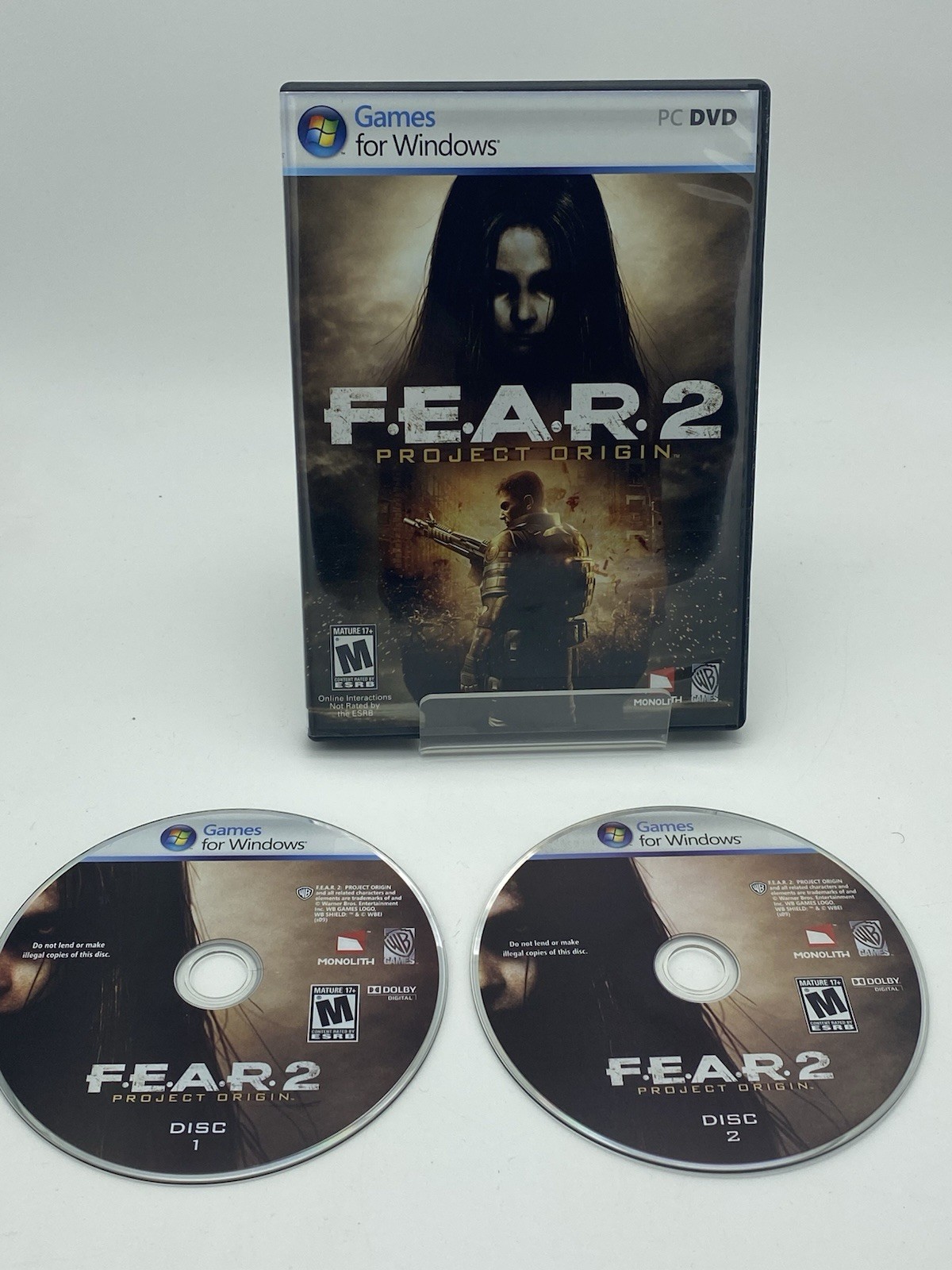 F.E.A.R. 2: Project Origin (Games for Windows PC DVD, 2009) W / Manual ML245
