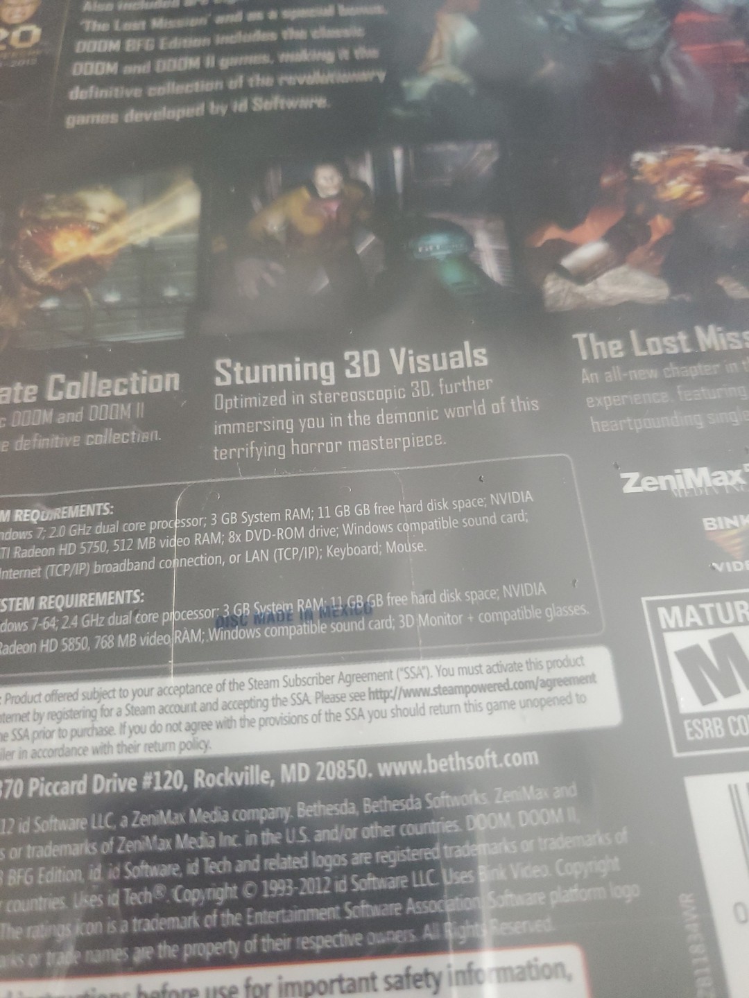 Doom 3: BFG Edition (PC, 2012) Sealed Brand New