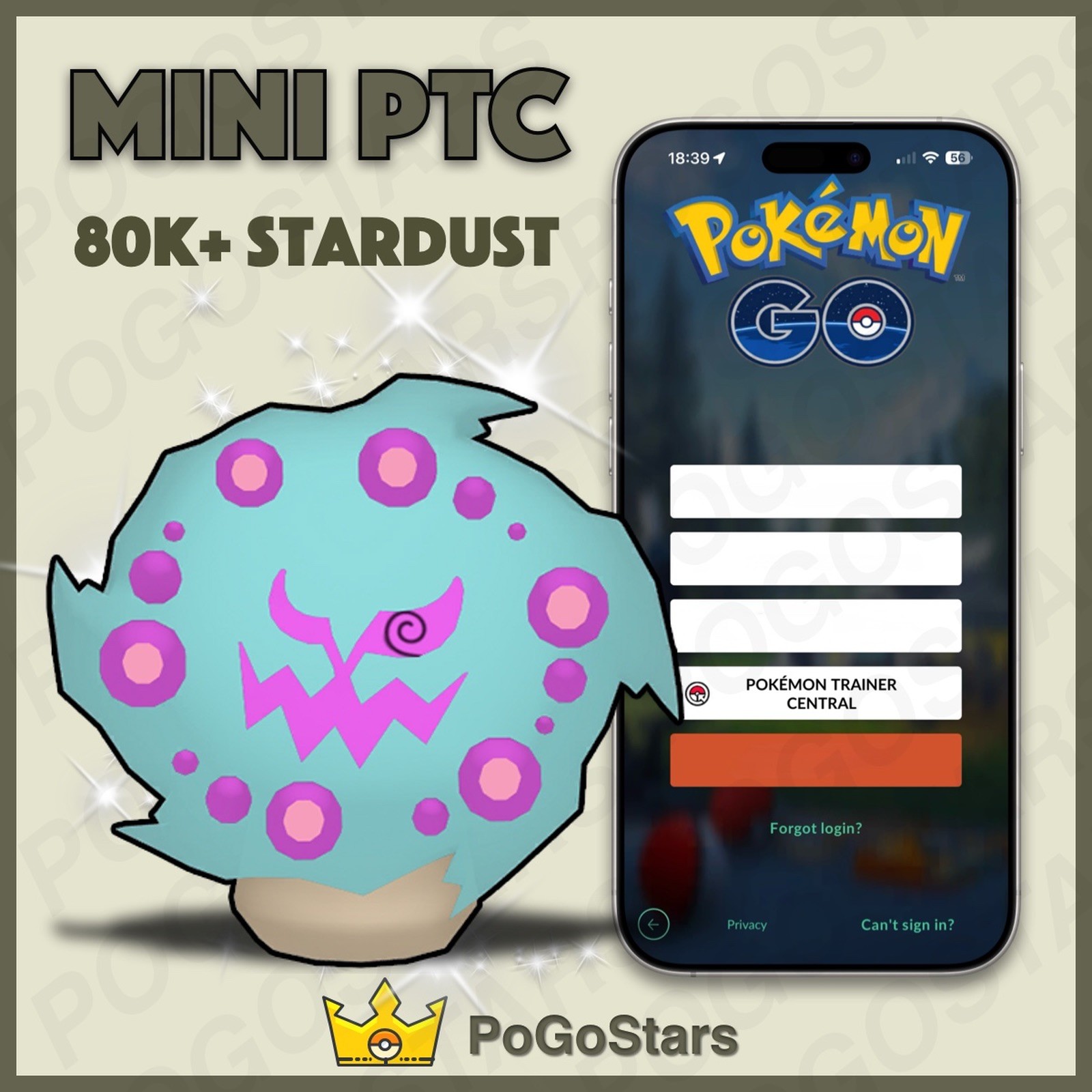 Pokémon PTC GO – Shiny Spiritomb – 80K Stardust✨Read Description✨