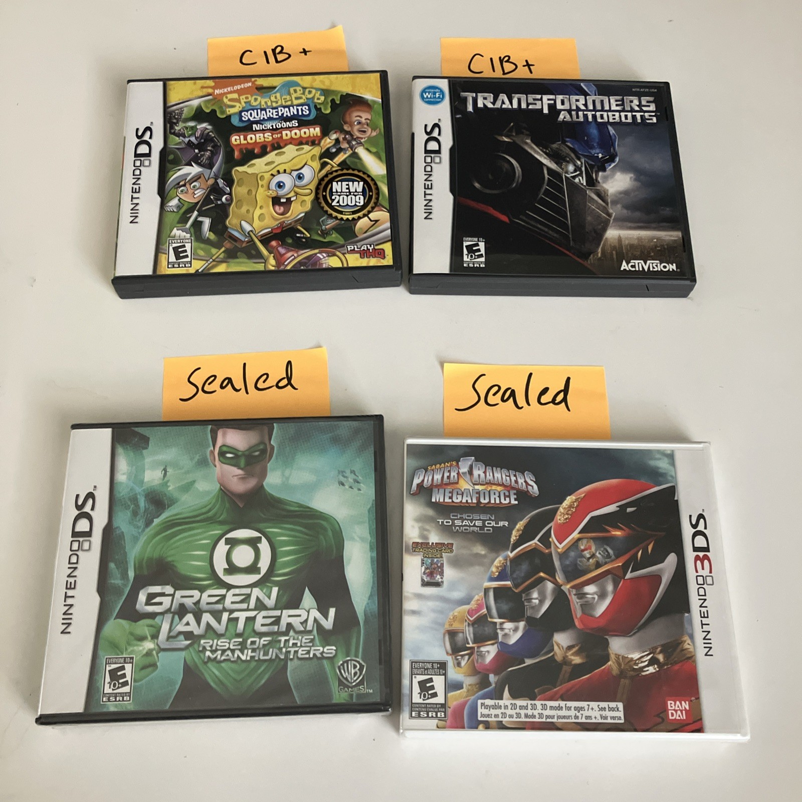 Nintendo DS 3DS lot Sealed & CIB Sponge Bob Transformers Power Rangers