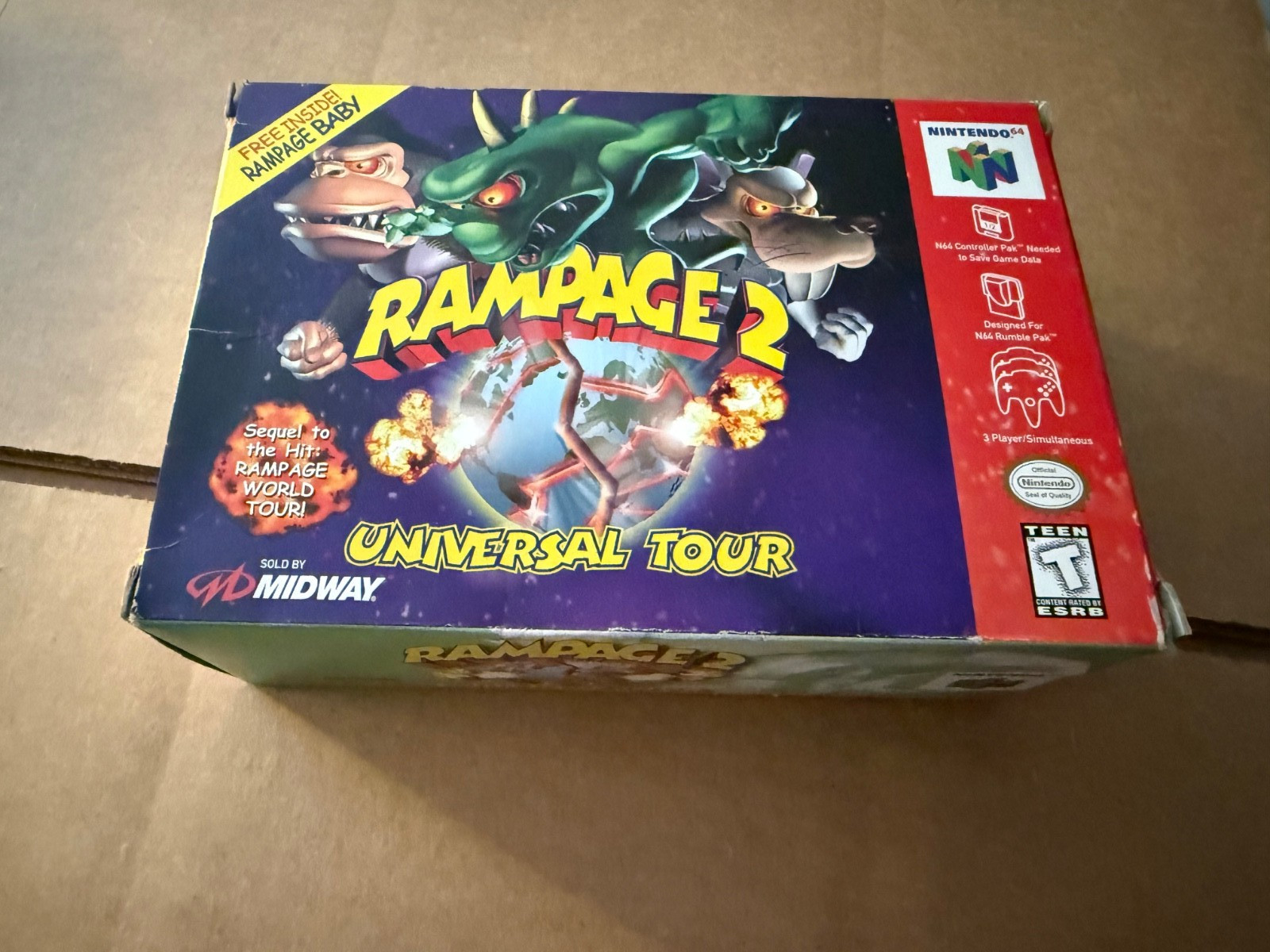 Rampage 2 Big Box Variant No Plush Nintendo 64 N64 Complete In Box CIB Near Mint