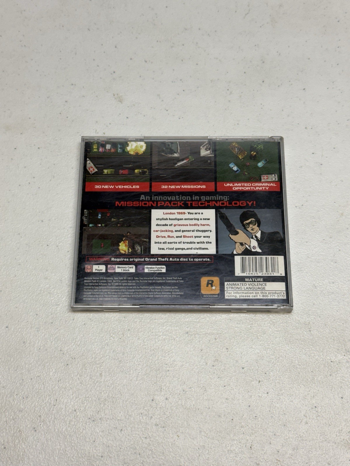 CIB Grand Theft Auto – Mission Pack #1: London 1969 (Sony PlayStation, 1999) PS1
