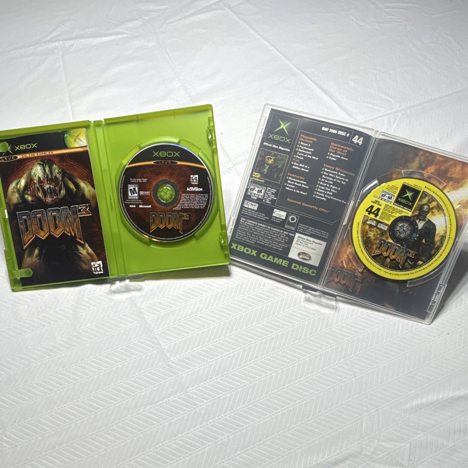 Activision Doom 3 + Darkwatch Microsoft Xbox w/ Demo Disc 44 M 2004 Shooter