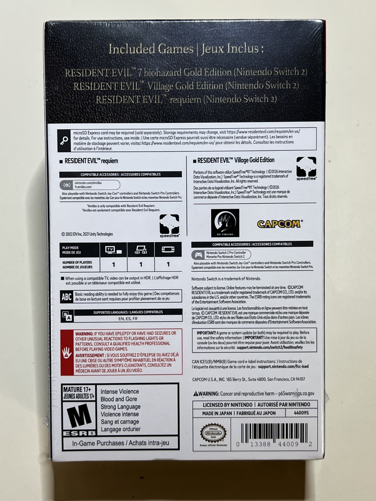 Nintendo Switch 2 – Resident Evil Generation Pack – NEW – Sealed