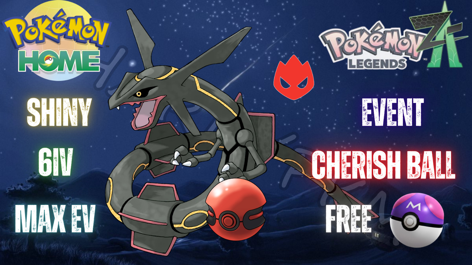✨SHINY ALPHA RAYQUAZA EVENT✨MAX 6IV EV⭐POKEMON LEGENDS ZA