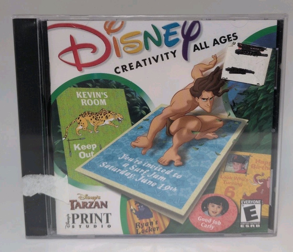 Disney’s Tarzan Print Studio (PC CD-ROM, 1999) Brand New B637