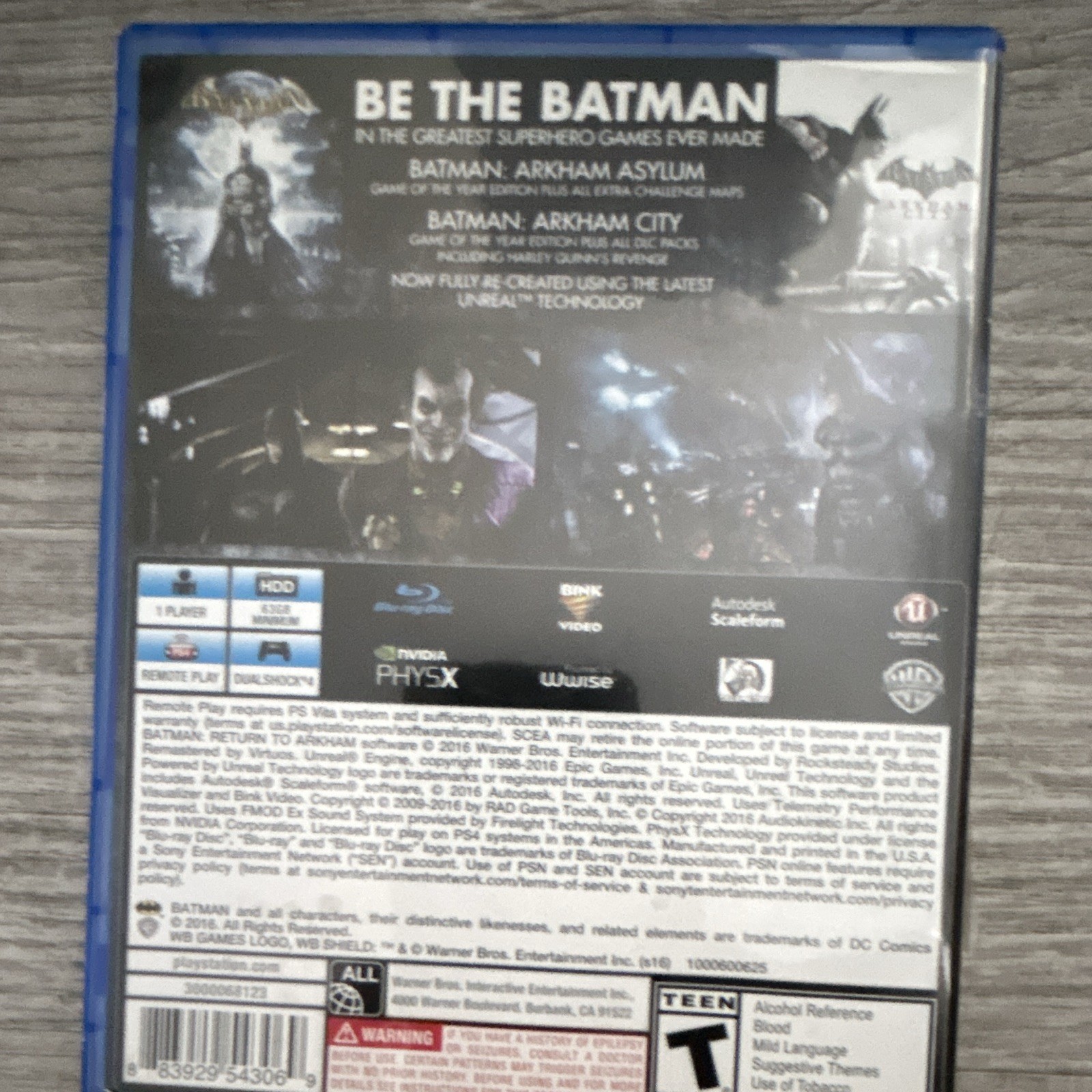 WB Games Batman: Return to Arkham PS4 Arkham Asylum & City 2-Disc GOTY
