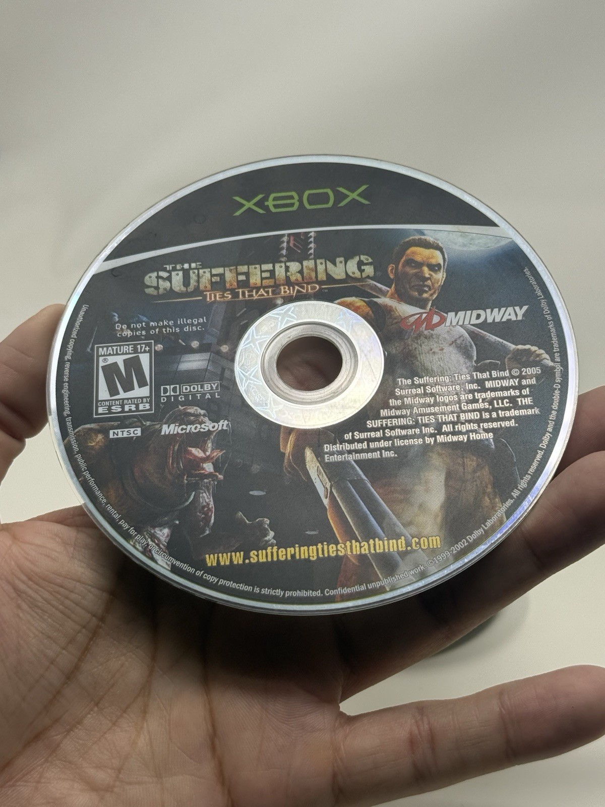 The Suffering Ties That Bind Microsoft Xbox Pristine Disc Only Authentic Tested