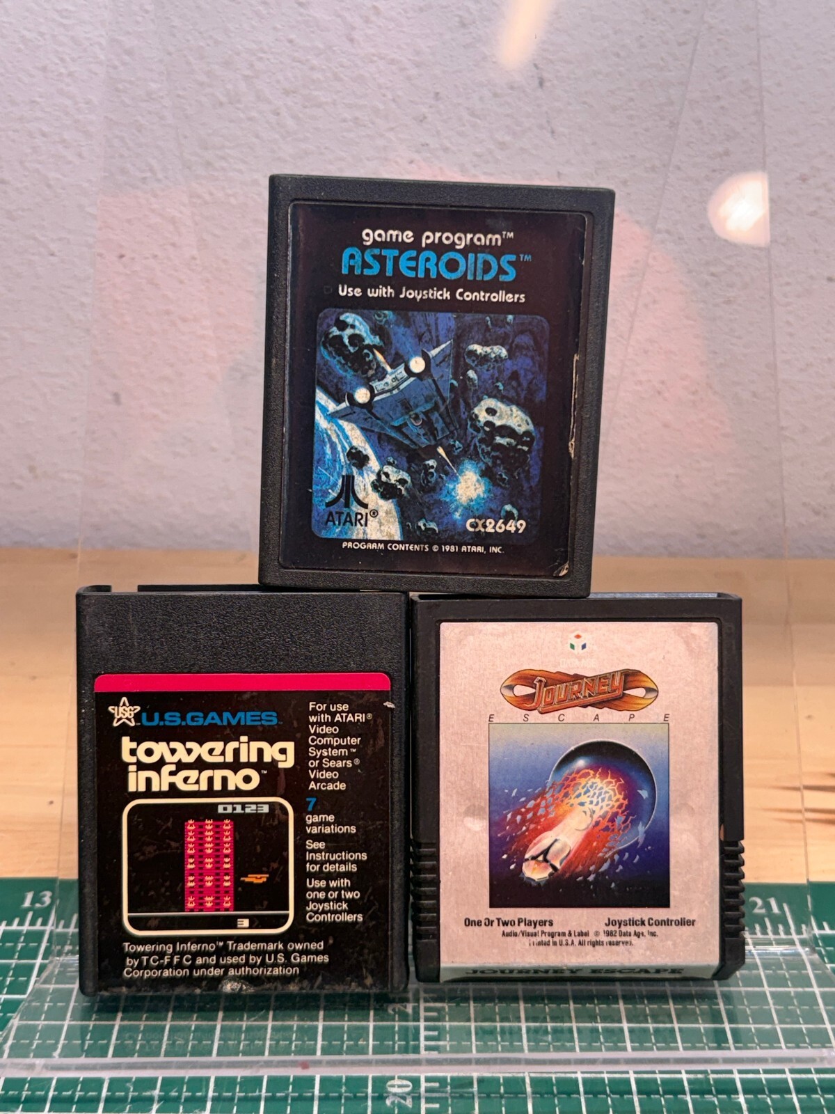 Atari 2600 Cartridge Lot Asteroids, Towering Inferno, Journey Escape Untested