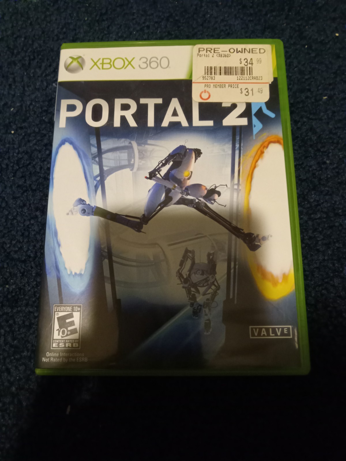 CIB Portal 2 For Xbox 360 (Includes Disc, Game, And Manual; Tested And Works)