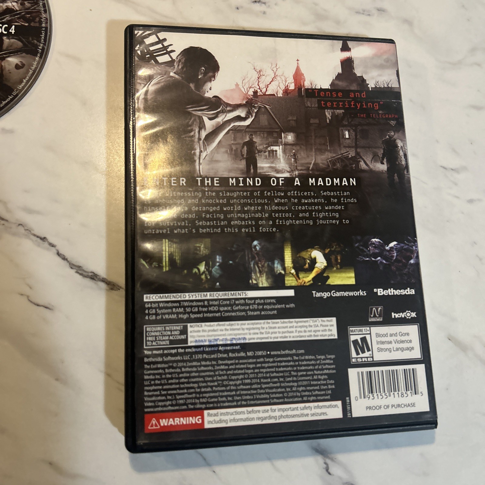 The Evil Within PC DVD ROM Video Game – Great Condition Complete Horror