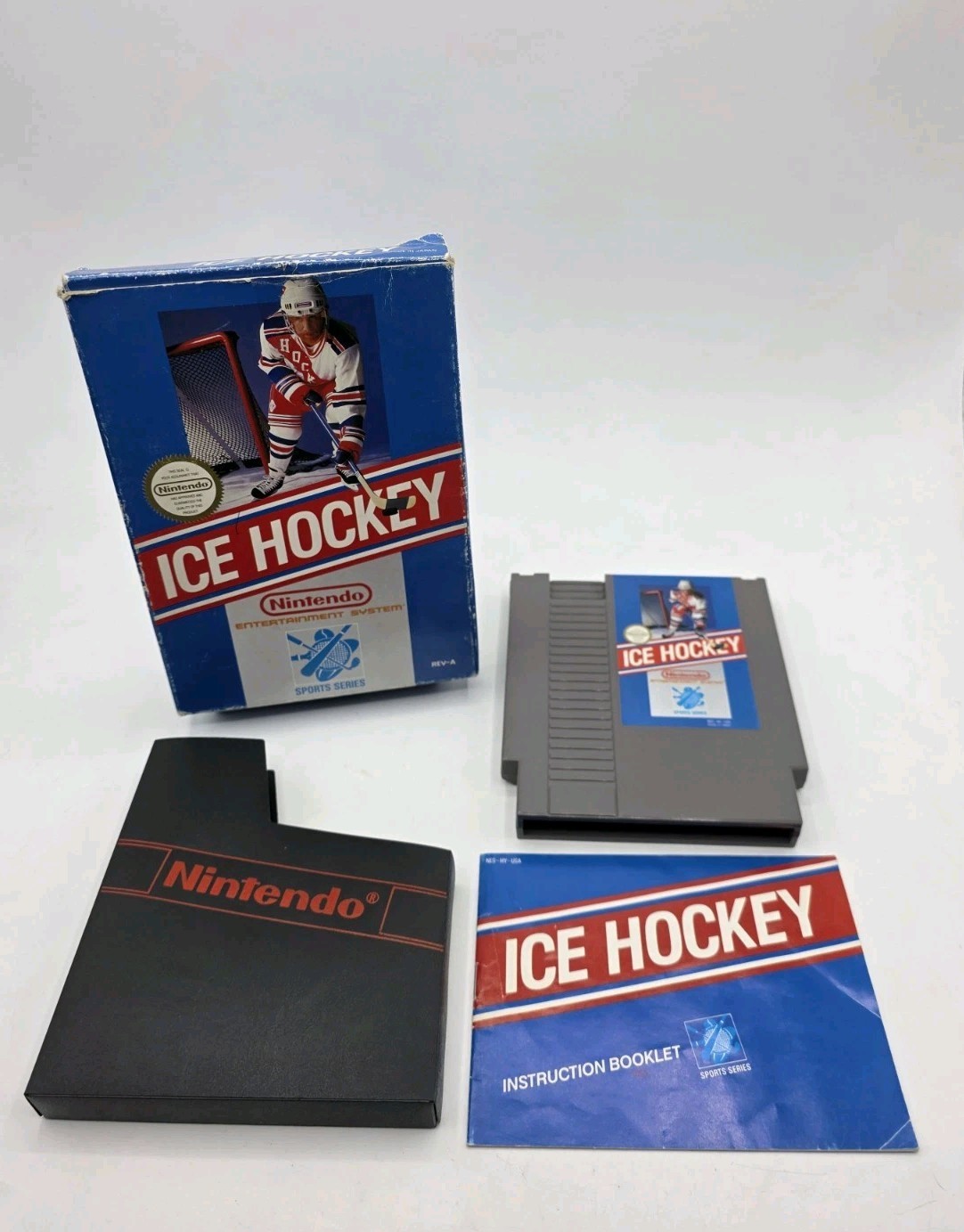 Nintendo – Ice Hockey – CIB Complete in Box w/ Manual – Tested Works Nes