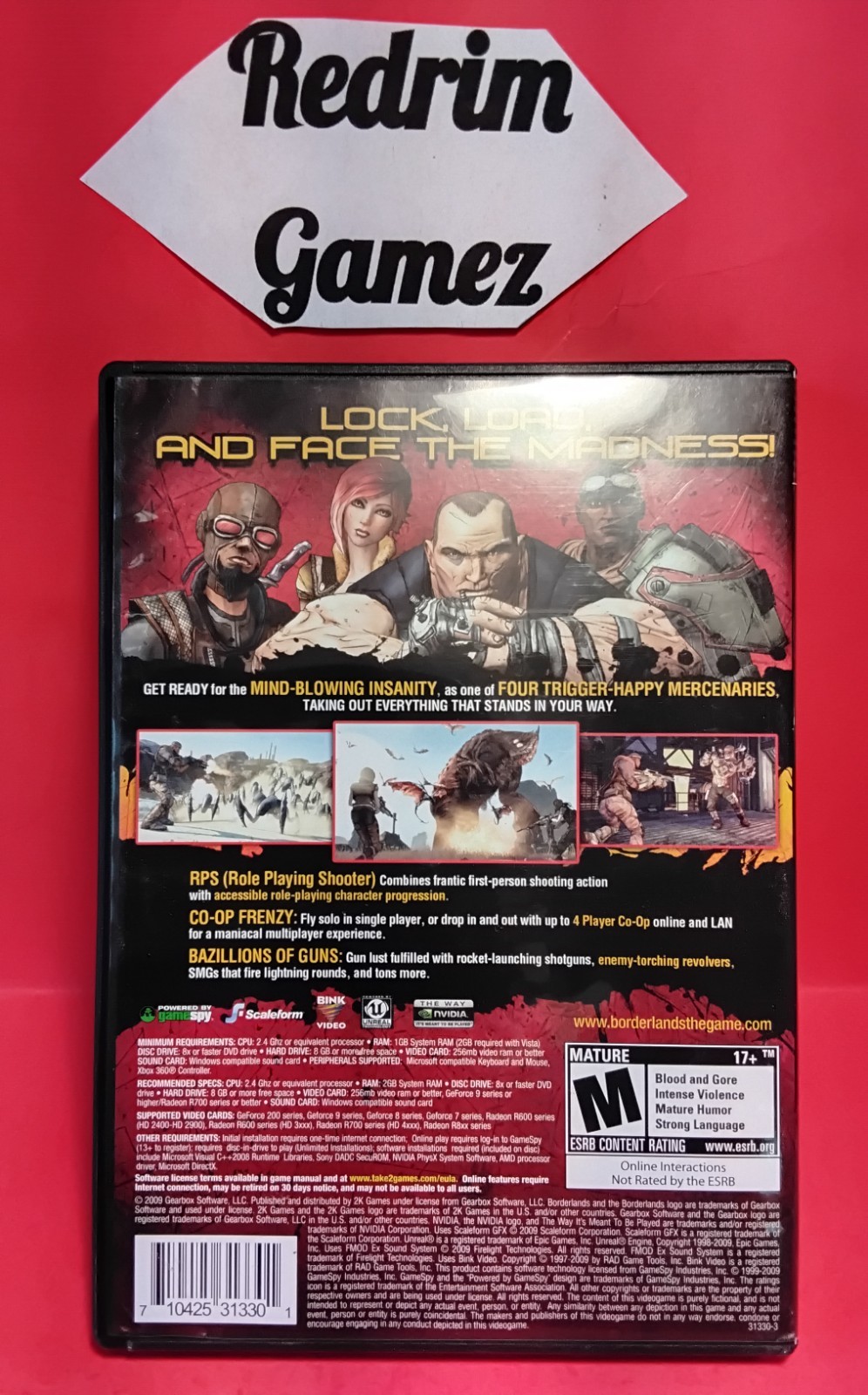 Borderlands COMPLETE w/Box Windows PC Video Games Gearbox