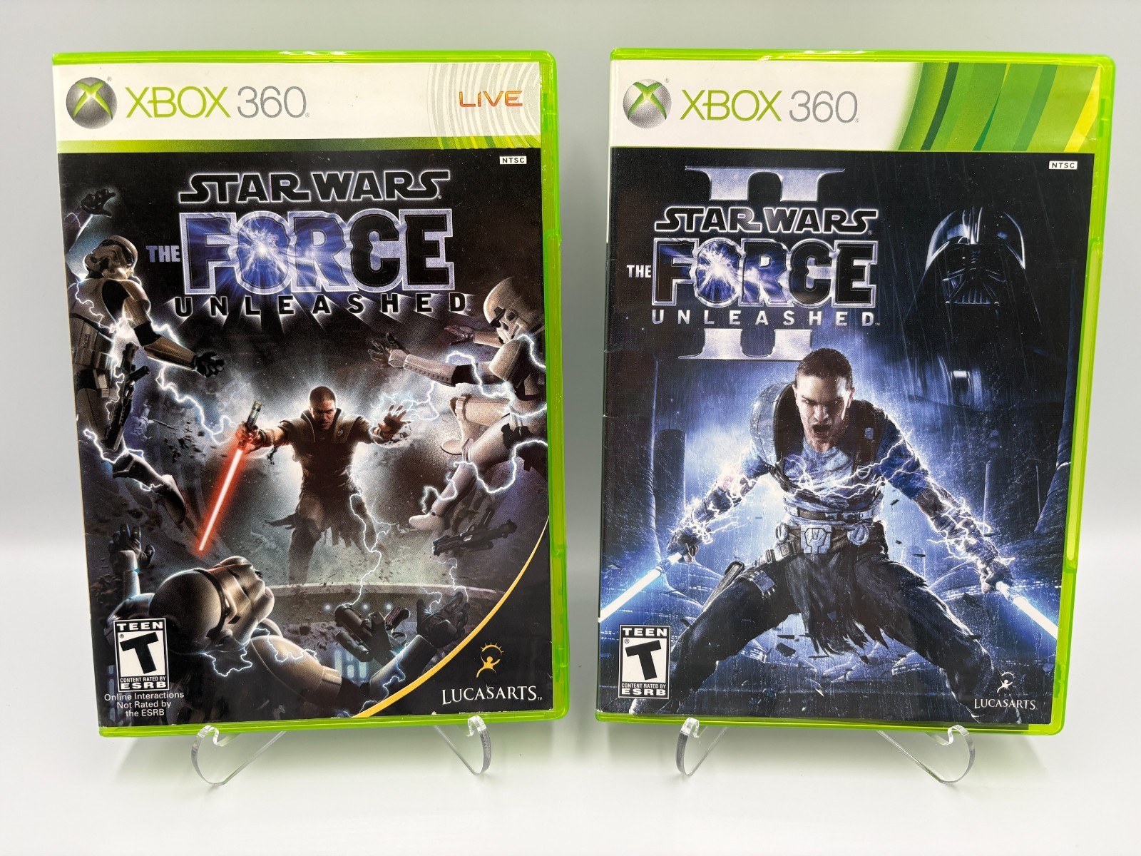 Star Wars The Force Unleashed 1 & 2 II Bundle Lot – Xbox 360 – Tested Free Ship