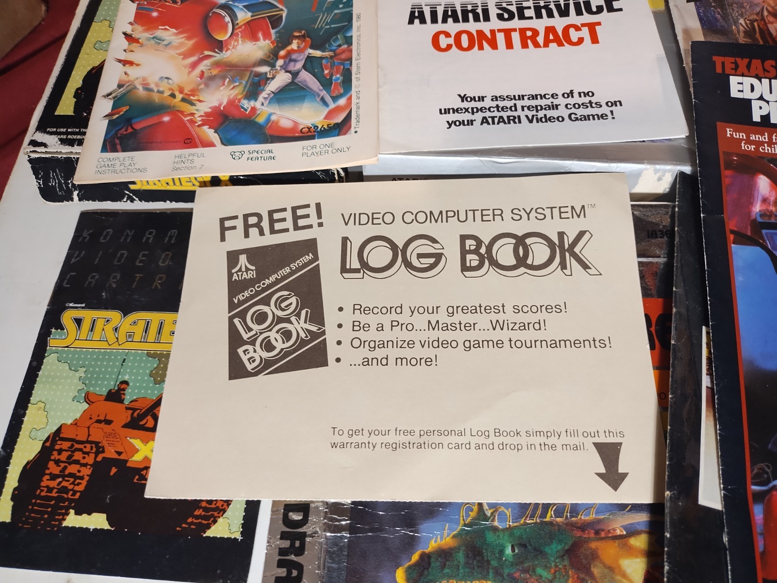 *Acceptable* Empty Atari 2600 Game Boxes & One Intellevision Game +Papers