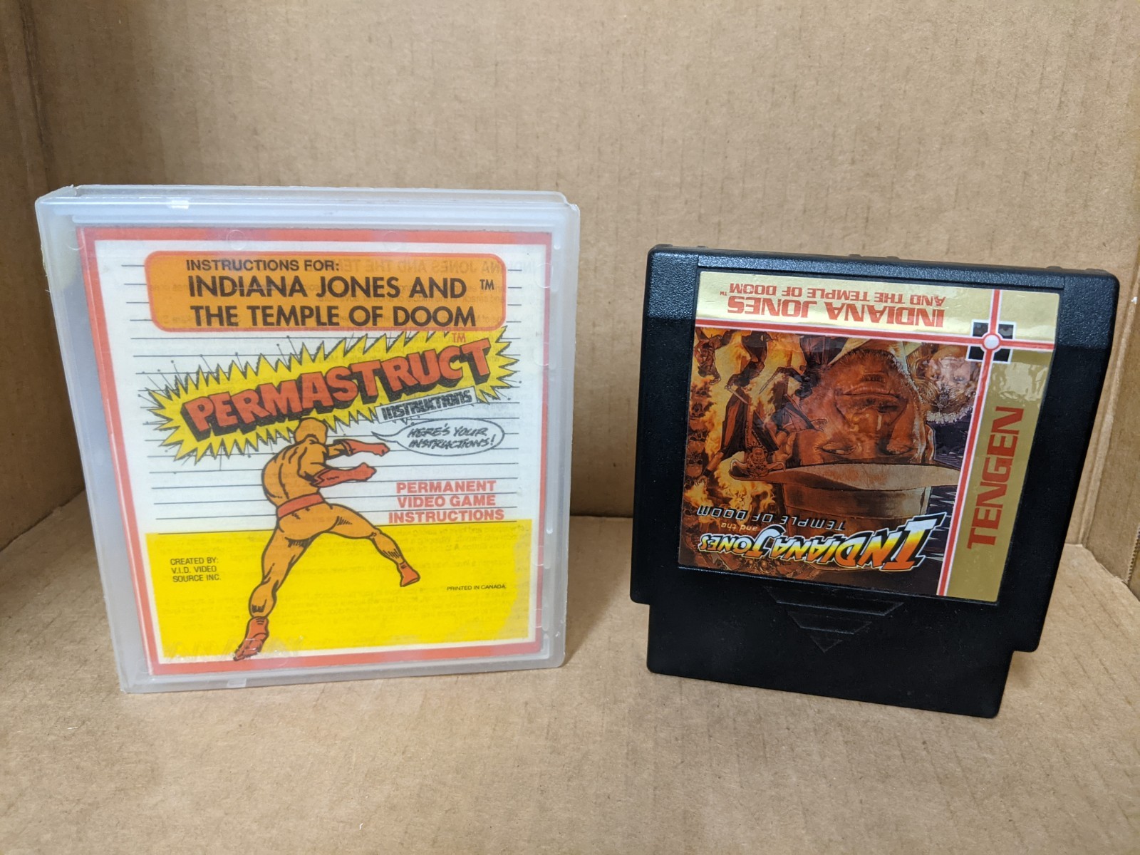 Indiana Jones and the Temple of Doom for Nintendo NES Tengen Rental Case/sticker