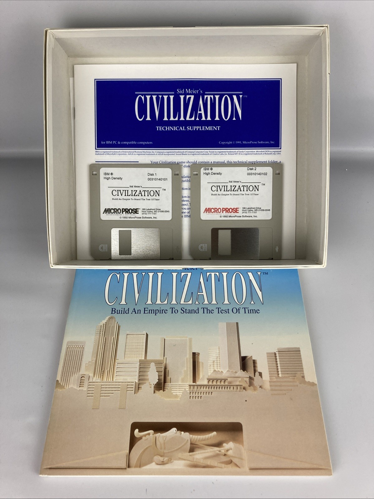 Sid Meier’s Civilization I PC Big Box • 3.5″ Disks • MicroProse