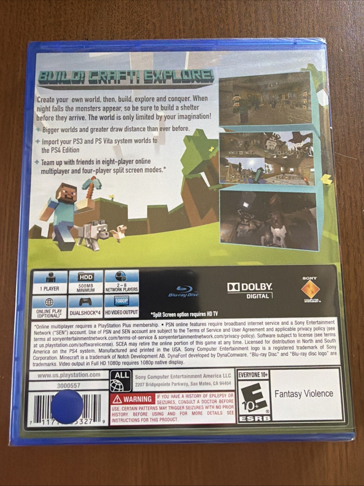MINECRAFT PLAYSTATION 4 EDITION FOR PS4, FACTORY SEALED